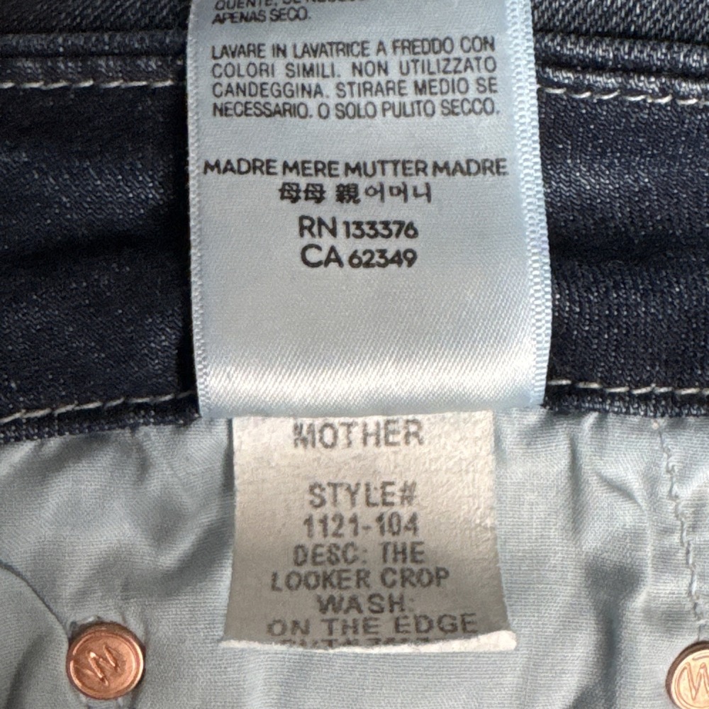 Mother Women's Blue Denim The Looker Crop On the Edge Jeans Size 32 - Picture 5 of 6
